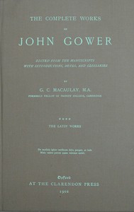 Cover of The complete works of John Gower, volume 4 : $b The Latin works