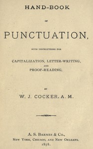 Cover of Hand-book of punctuation : $b with instructions for capitalization, letter-writing, and proof-reading