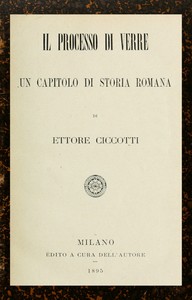 Cover of Il processo di Verre : $b Un capitolo di storia romana