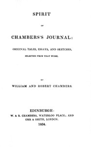 Cover of Spirit of Chambers's Journal : $b Original tales, essays, and sketches, selected from that work