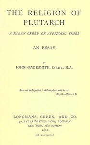Cover of The religion of Plutarch : $b A pagan creed of apostolic times