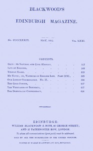 Cover of Blackwood's Edinburgh magazine, Vol. 71, No. 439, May, 1852
