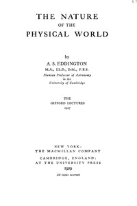 Cover of The nature of the physical world