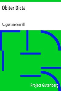 Cover of Obiter Dicta