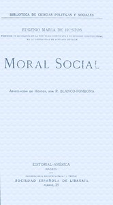 Cover of Moral social : $b apreciación de Hostos
