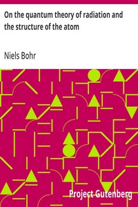Cover of On the quantum theory of radiation and the structure of the atom