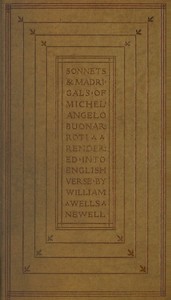 Cover of Sonnets and madrigals of Michelangelo Buonarroti