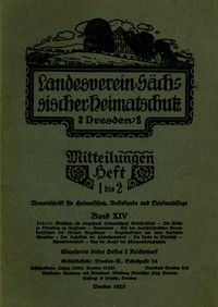 Cover of Landesverein Sächsischer Heimatschutz — Mitteilungen Band XIV, Heft 1-2 : $b Monatsschrift für Heimatschutz, Volkskunde und Denkmalpflege