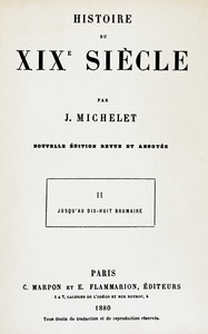 Cover of Histoire du XIXe siècle (volume 2/3) : $b II. Jusqu'au dix-huit Brumaire