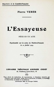 Cover of L'essayeuse : $b pièce en un acte