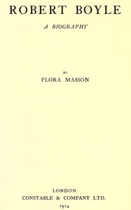 Cover of Robert Boyle : $b A biography