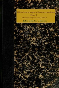 Cover of Historia de la lengua y literatura castellana, Tomo 1 : $b Desde los orígenes hasta Carlos V