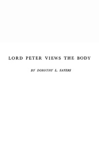 Cover of Lord Peter views the body
