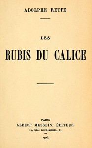 Cover of Les rubis du calice