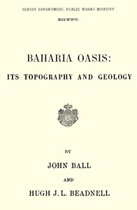Cover of Baharia Oasis : $b Its topography and geology