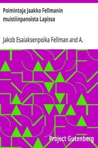 Cover of Poimintoja Jaakko Fellmanin muistiinpanoista Lapissa