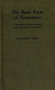 Cover of The basic facts of economics : $b A common-sense primer for advanced students