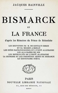 Cover of Bismarck et la France