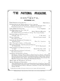 Cover of The National Magazine, Vol. XV, No. 1, November 1891