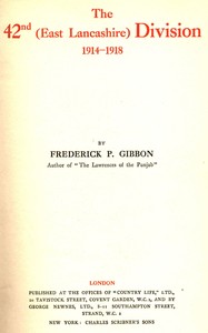 Cover of The 42nd (East Lancashire) Division 1914-1918