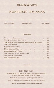 Cover of Blackwood's Edinburgh Magazine, Vol. 75, No. 461, March, 1854 by Various