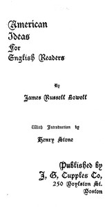 Cover of American ideas for English readers