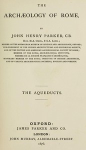 Cover of The archæology of Rome, Part 8 : $b The aqueducts