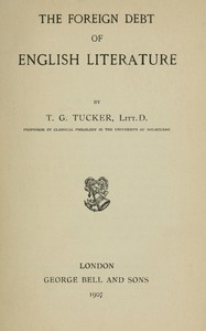 Cover of The foreign debt of English literature