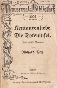 Cover of Kentaurenliebe. Die Toteninsel : $b Zwei antike Novellen