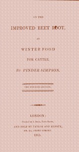 Cover of On the improved beet root, as winter food for cattle