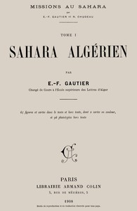 Cover of Missions au Sahara, tome 1 : $b Sahara algérien
