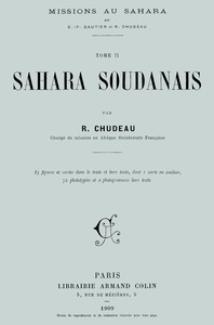 Cover of Missions au Sahara, tome 2 : $b Sahara soudanais