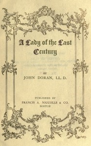Cover of A lady of the last century