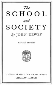 Cover of The school and society
