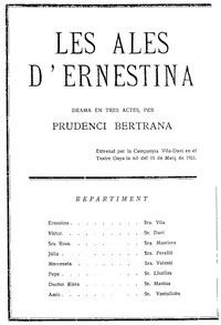 Cover of Les ales d'Ernestina : $b Drama en tres actes