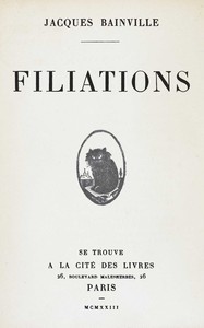 Cover of Filiations