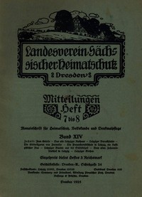 Cover of Landesverein Sächsischer Heimatschutz — Mitteilungen Band XIV, Heft 7-8 : $b Monatsschrift für Heimatschutz, Volkskunde und Denkmalpflege