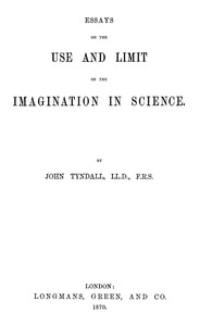 Cover of Essays on the use and limit of the imagination in science