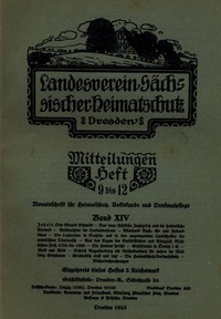 Cover of Landesverein Sächsischer Heimatschutz — Mitteilungen Band XIV, Heft 9-12 : $b Monatsschrift für Heimatschutz, Volkskunde und Denkmalpflege
