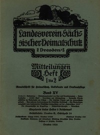 Cover of Landesverein Sächsischer Heimatschutz — Mitteilungen Band XV, Heft 1-2 : $b Monatsschrift für Heimatschutz, Volkskunde und Denkmalpflege