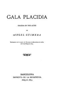 Cover of Gala Placidia : $b Tragedia en tres actes