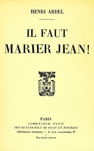 Cover of Il faut marier Jean!