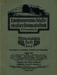 Cover of Landesverein Sächsischer Heimatschutz — Mitteilungen Band XV, Heft 3-4 : $b Monatsschrift für Heimatschutz, Volkskunde und Denkmalpflege
