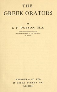 Cover of The Greek orators