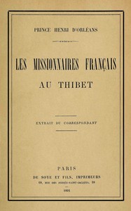 Cover of Les missionnaires français au Thibet