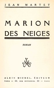 Cover of Marion des neiges : $b roman