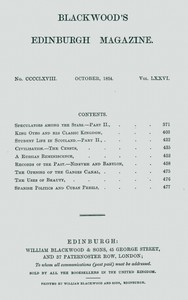 Cover of Blackwood's Edinburgh Magazine, Vol. 76, No. 468, October, 1854