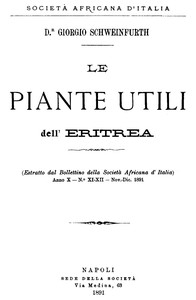 Cover of Le piante utili dell' Eritrea