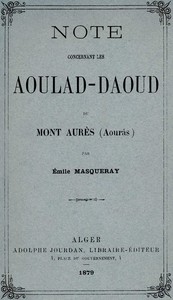 Cover of Note concernant les Aoulad-Daoud du Mont Aurès (Aourâs)