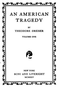 Cover of An American tragedy, v. 1